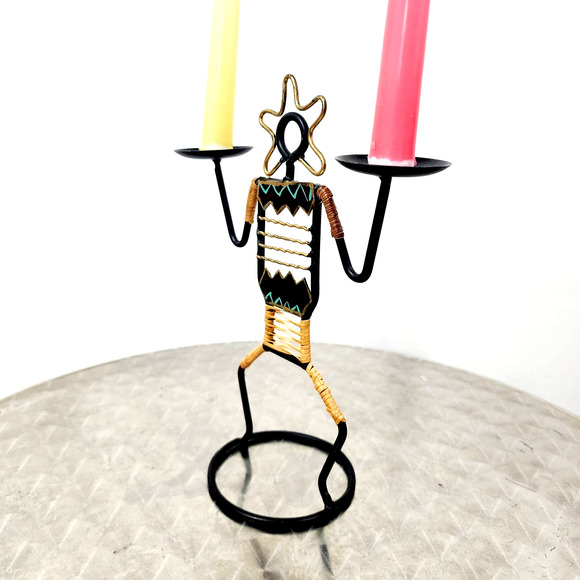 Vintage Laurids Lonborg Balancing Candlestick Man Tribal MCM Mid-Century Modern - Picture 12 of 16
